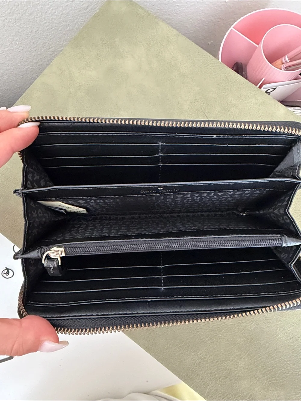 kate spade black grove street neda wallet